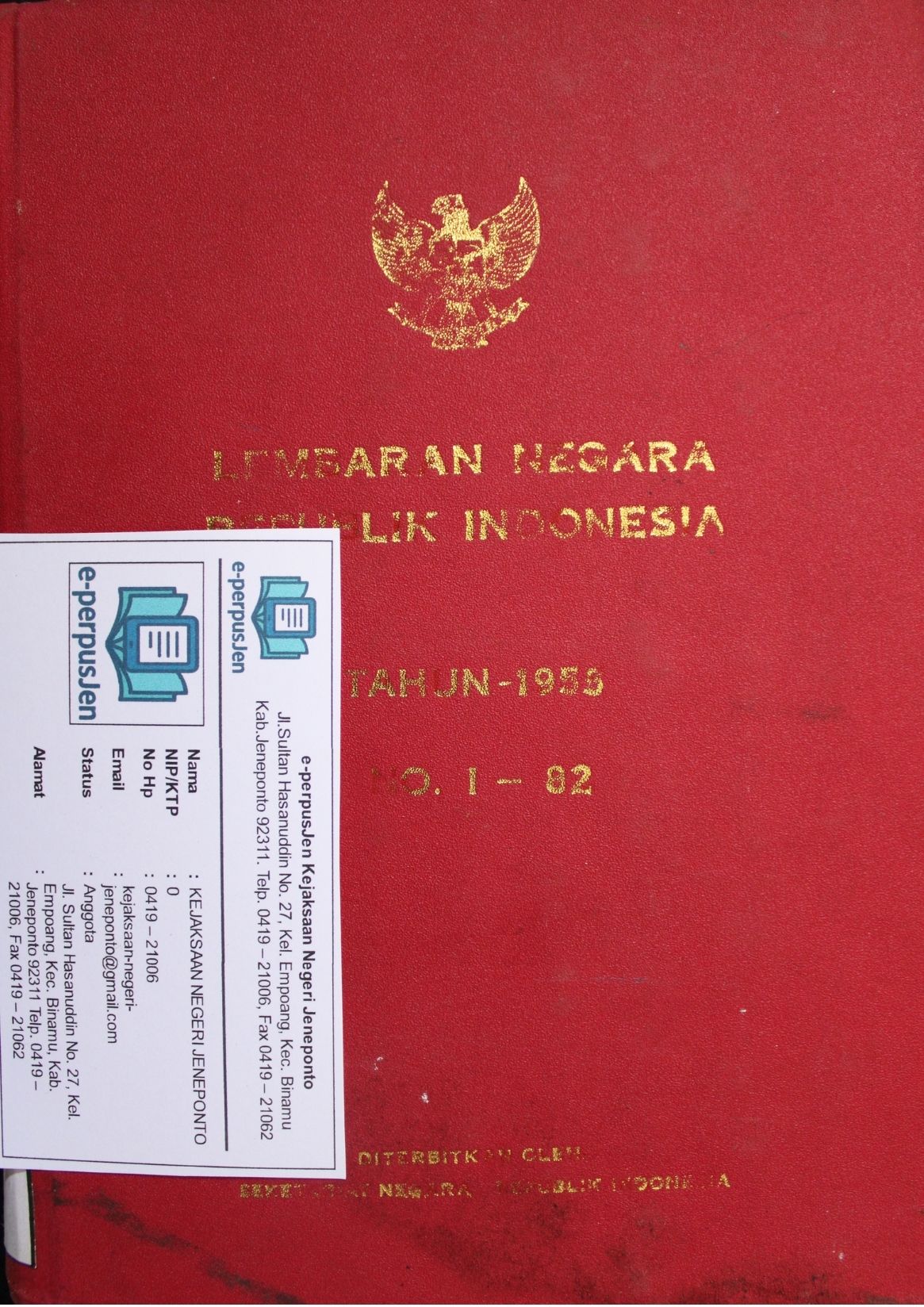 Lembaga Negara RI  No Urut  1-82
